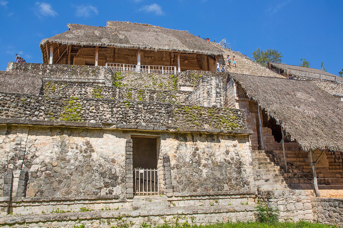 Structure 1 with covered stucco facade, The Acroplolis, Ek Balam, Yucatec-Mayan Archaeological Site; Yucatan, Mexico