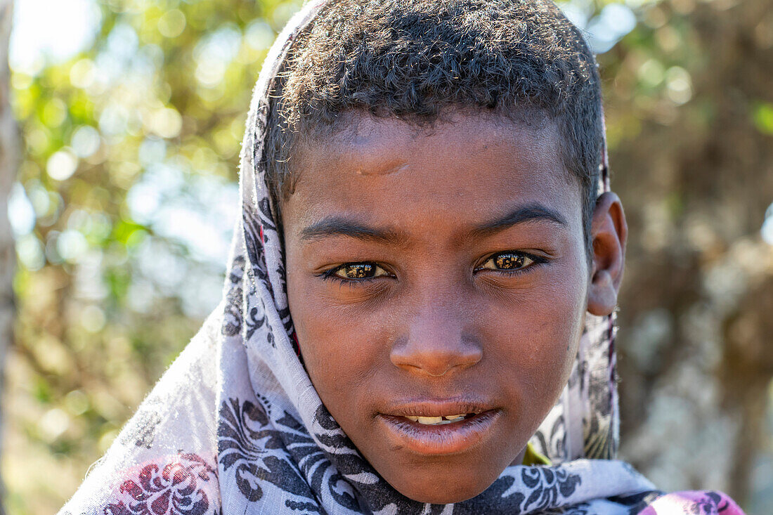Porträt eines äthiopischen Jungen; Amhara-Region, Äthiopien