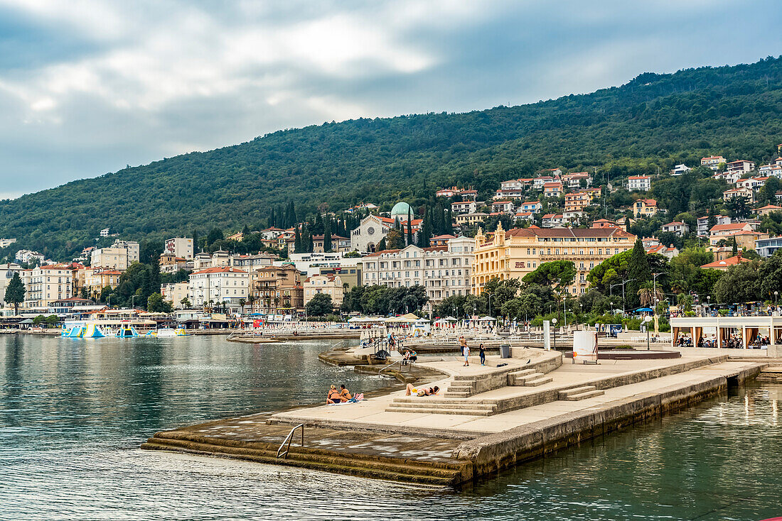 Grand buildings in The Lungomare; Opatija, Primorje-Gorski Kotar County, CroatiaNone