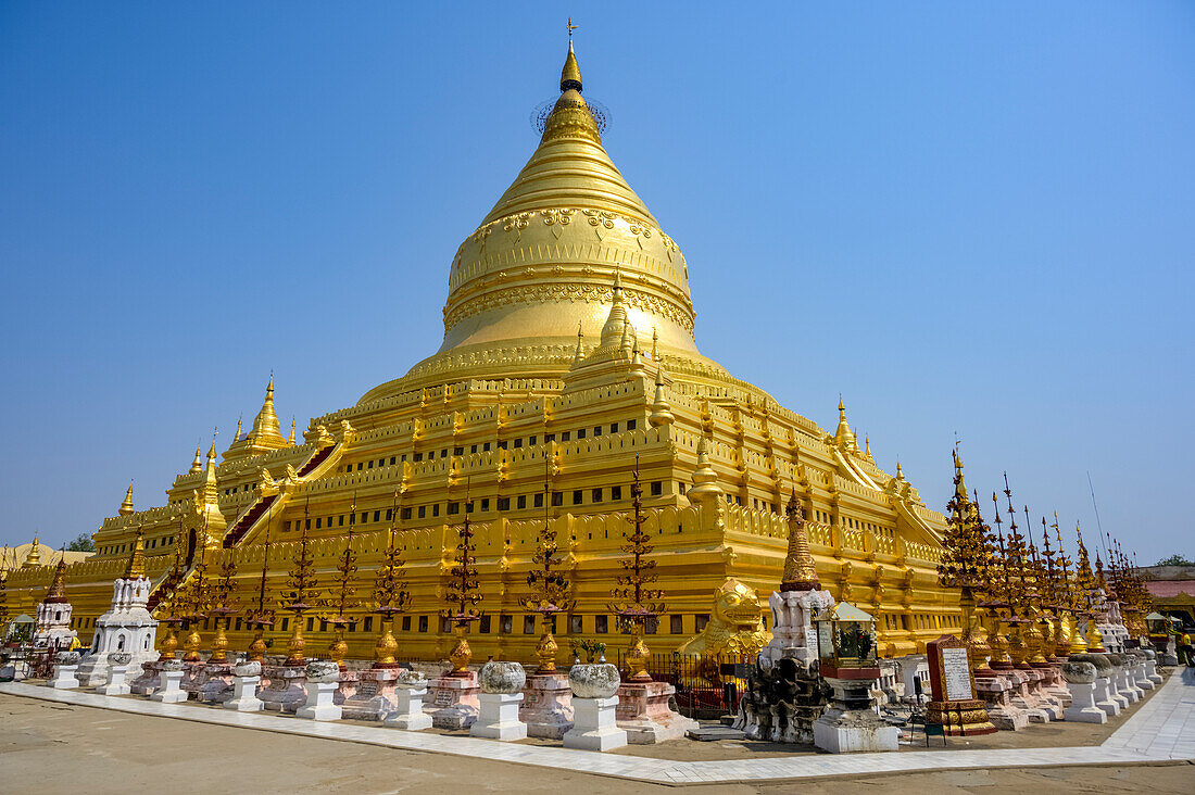 Shwezigon Pagoda, Buddhist Temple; Bagan, Mandalay Region, Myanmar