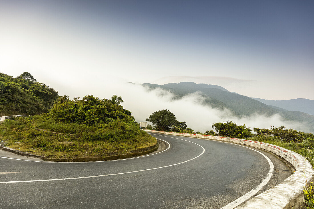 Road along Hai Van Pass; Vietnam