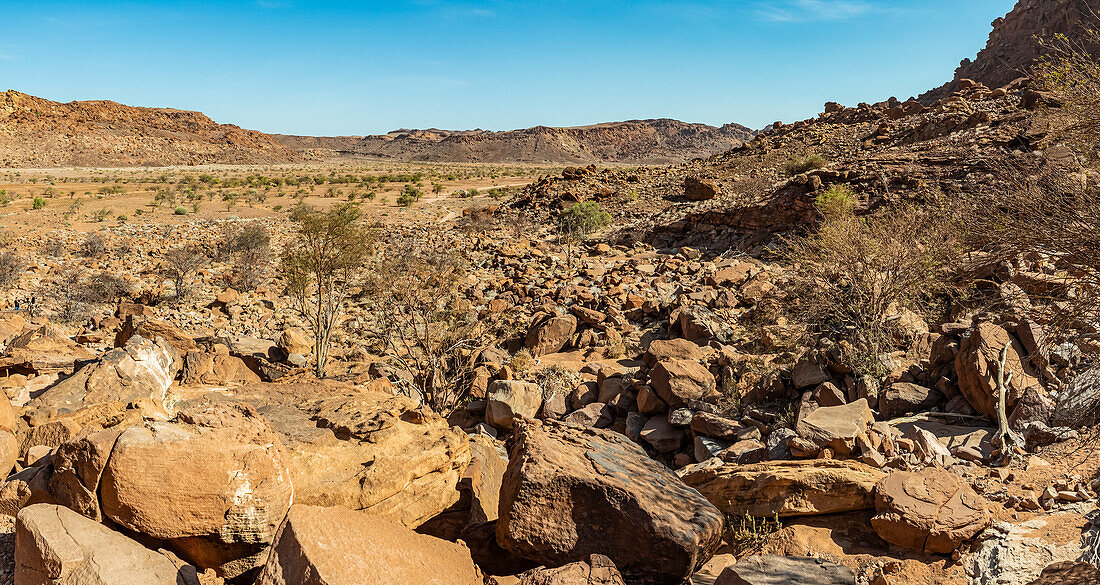 Twyfelfontein, an ancient rock engravings site in Damaraland; Kunene Region, Namibia