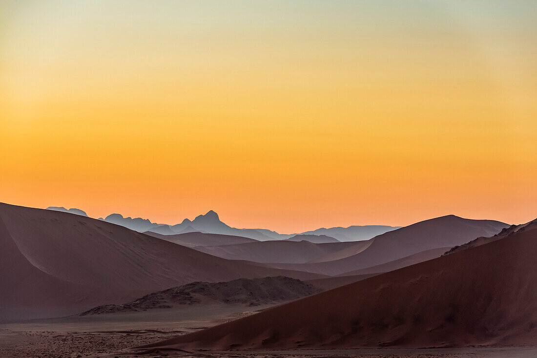 View from Dune 45, Sossusvlei, Namib Desert, Namib-Naukluft National Park; Namibia
