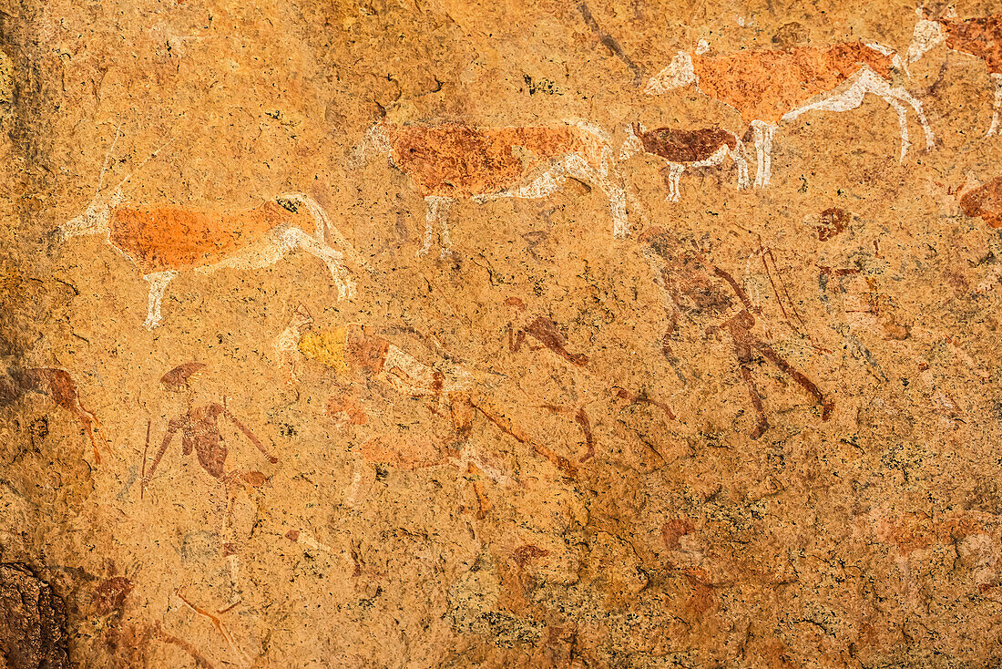 The White Lady rock painting, Brandberg Mountain, Damaraland; Kunene Region, Namibia