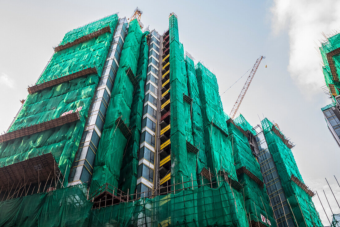 High-rise apartment building under construction; Hong Kong, China