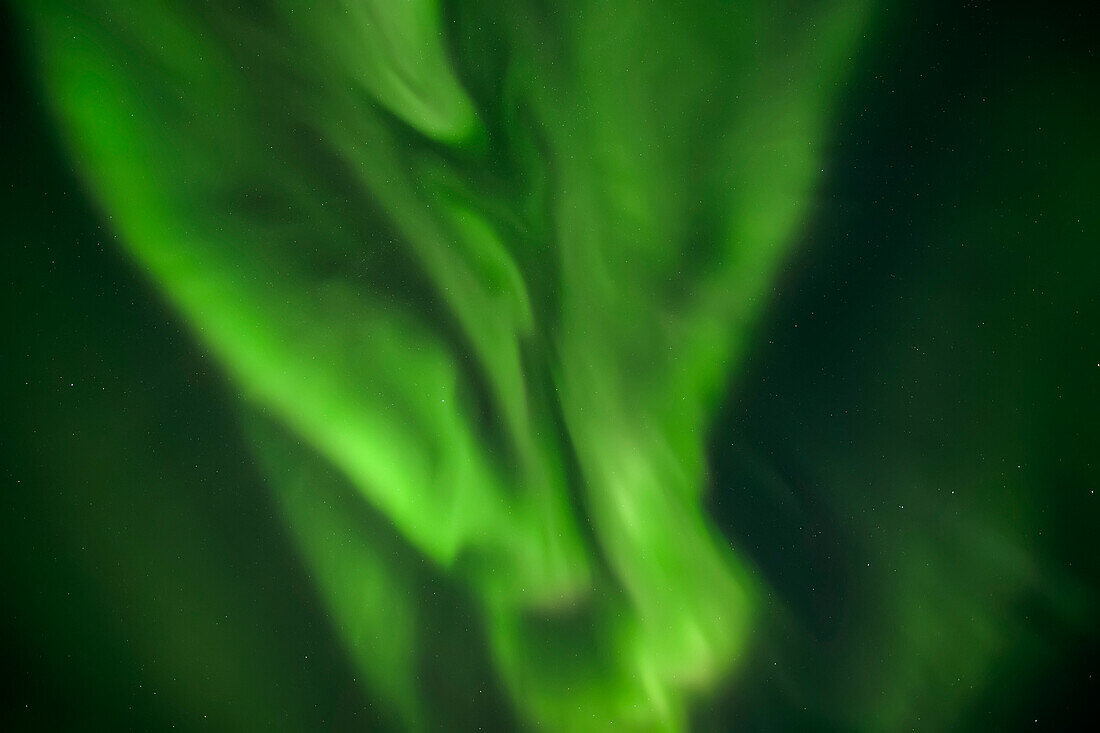 Aurora Borealis oder Nordlichter erhellen den Nachthimmel über dem Yukon; Yukon, Kanada