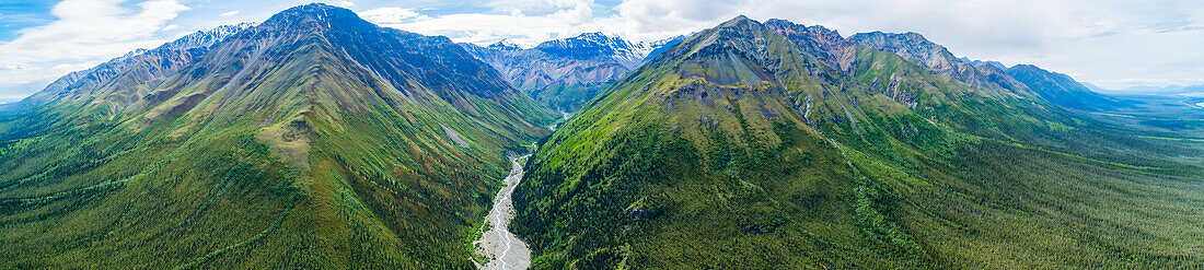 Die Berge bei Haines Junction im Sommer im Yukon; Haines Junction, Yukon, Kanada