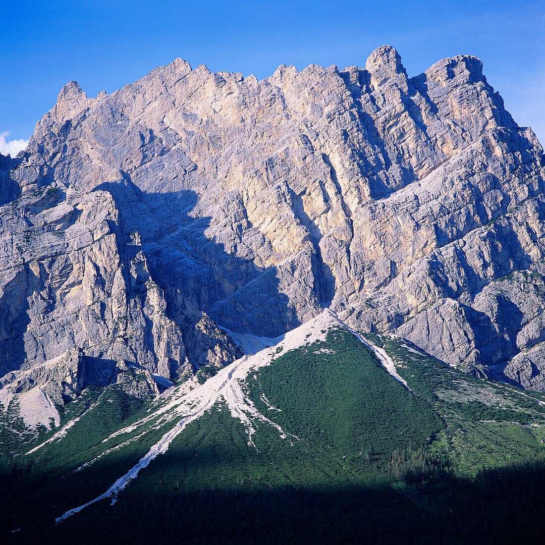 Mt Lagazuoi on Falzarego Pass, Cortina d'Ampezzo, Dolomites, Veneto, Italy