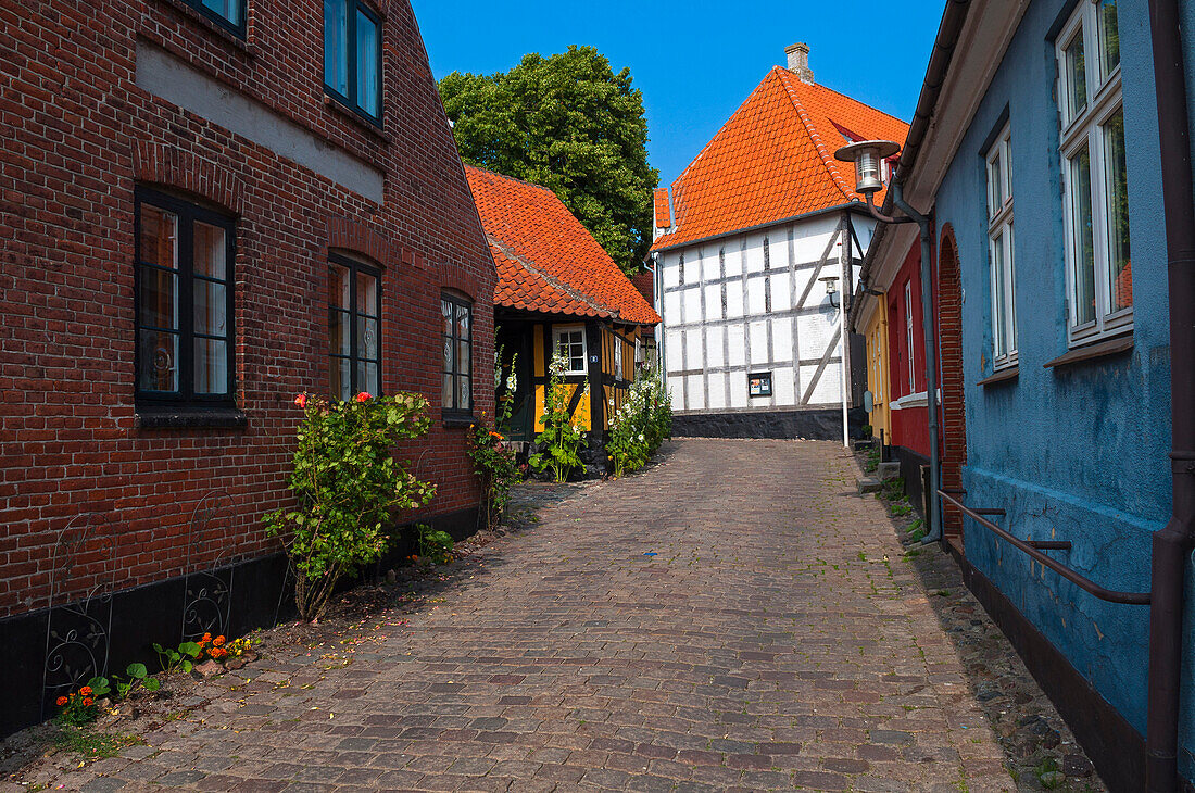 Cobblestone Laneway, Faaborg, Fyn Island, Denmark