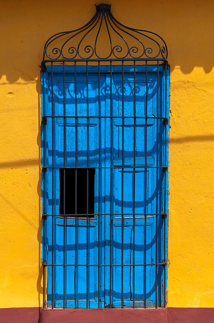 Close-up of doorway on building, Trinidad, Cuba, West Indies, Caribbean