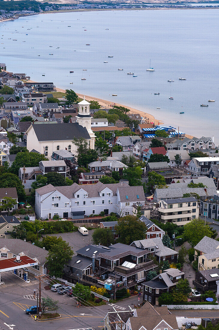 Übersicht über die Stadt und den Hafen, Provincetown, Cape Cod, Massachusetts, USA