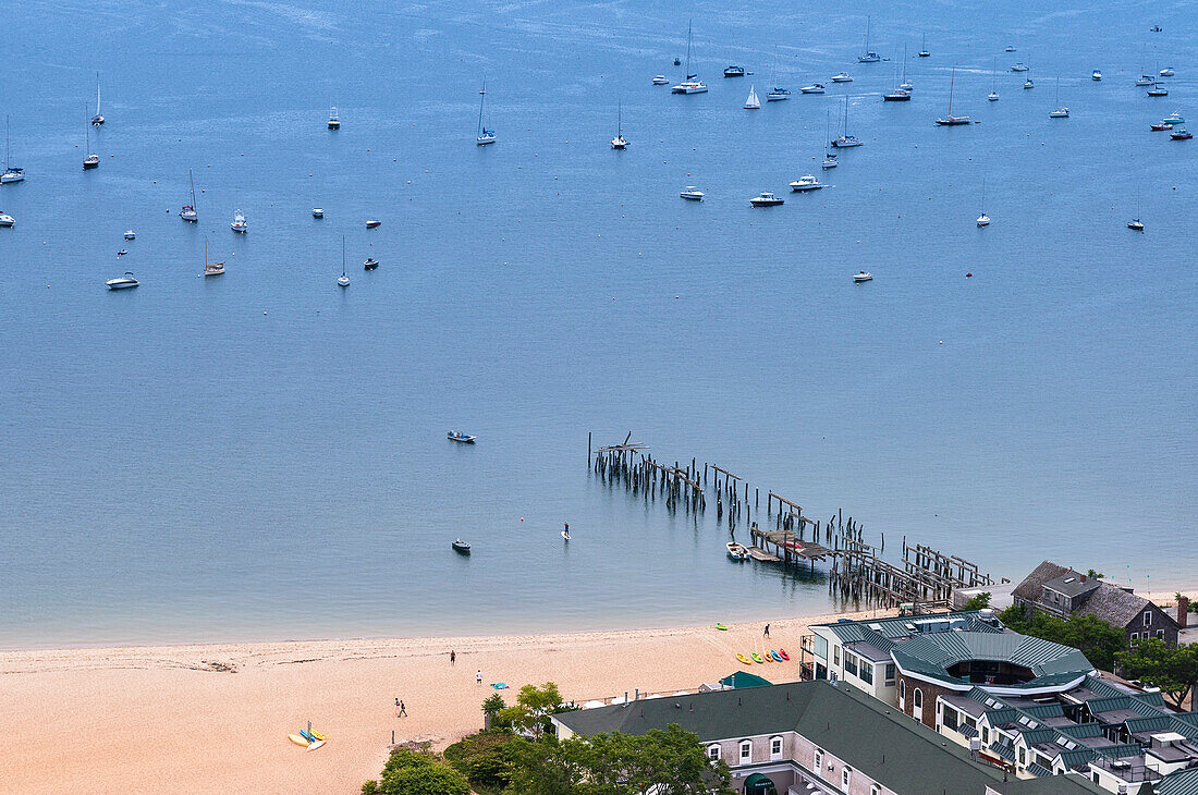 Overview of Beach and Harbour, Provincetown, Cape Cod, Massachusetts, USA