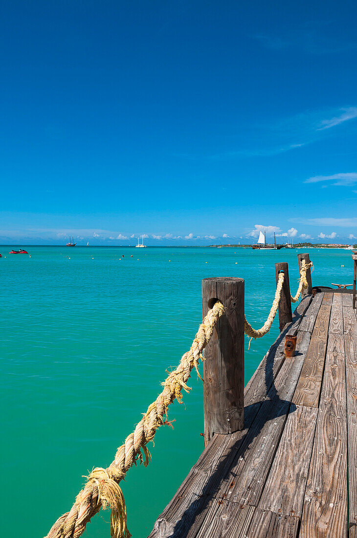 Pelican Pier and Ocean, Palm Beach, Aruba, Lesser Antilles, Caribbean