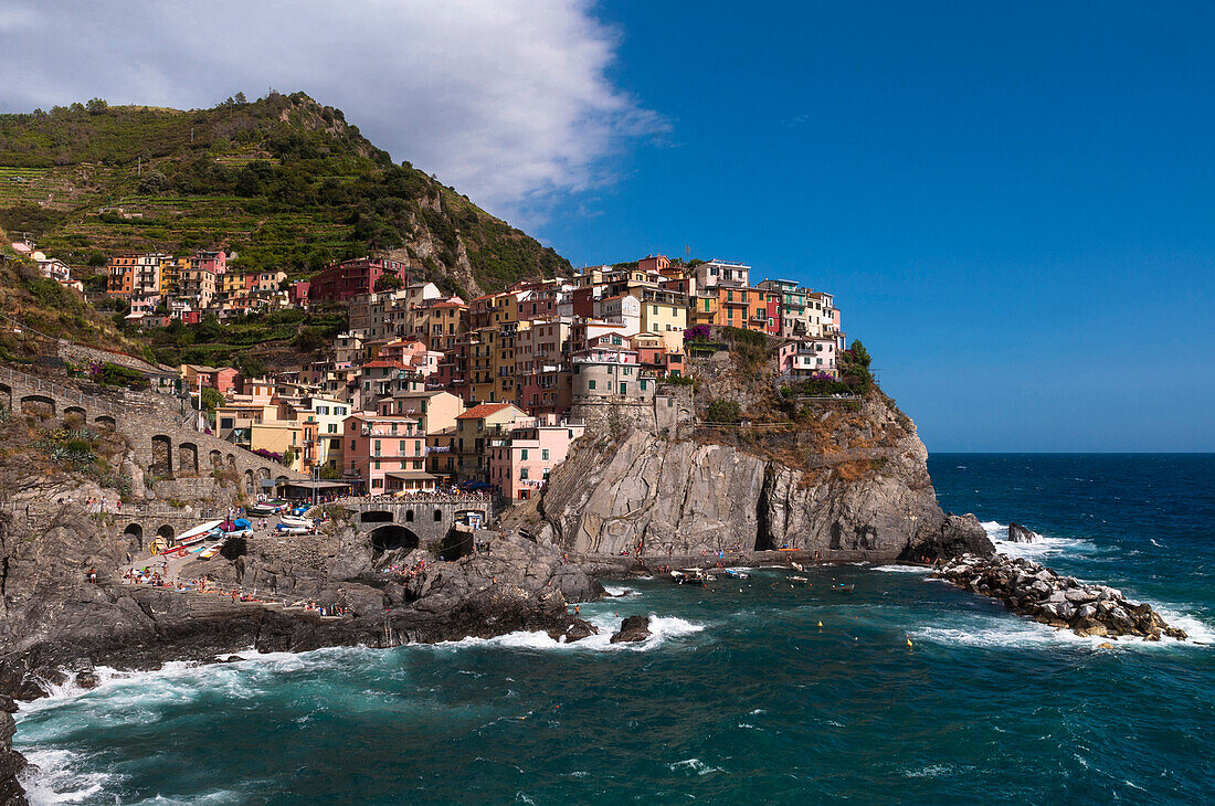 Manarola, Cinque Terre, Bezirk La Spezia, Italienische Riviera, Ligurien, Italien