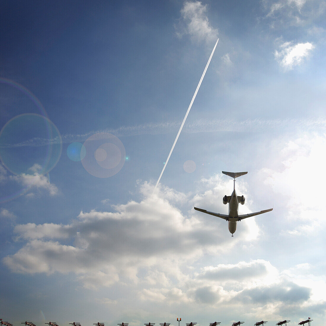 Plane Landing at Airport, Pearson International Airport, Toronto, Ontario