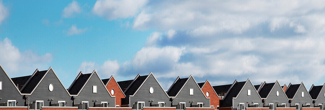 Row of matching townhouses, Toronto, Ontario, Canada