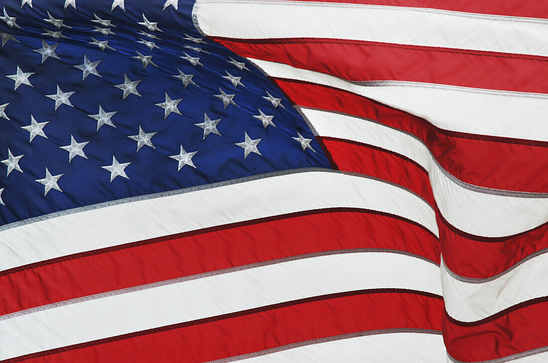 Close-up view of American flag, USA