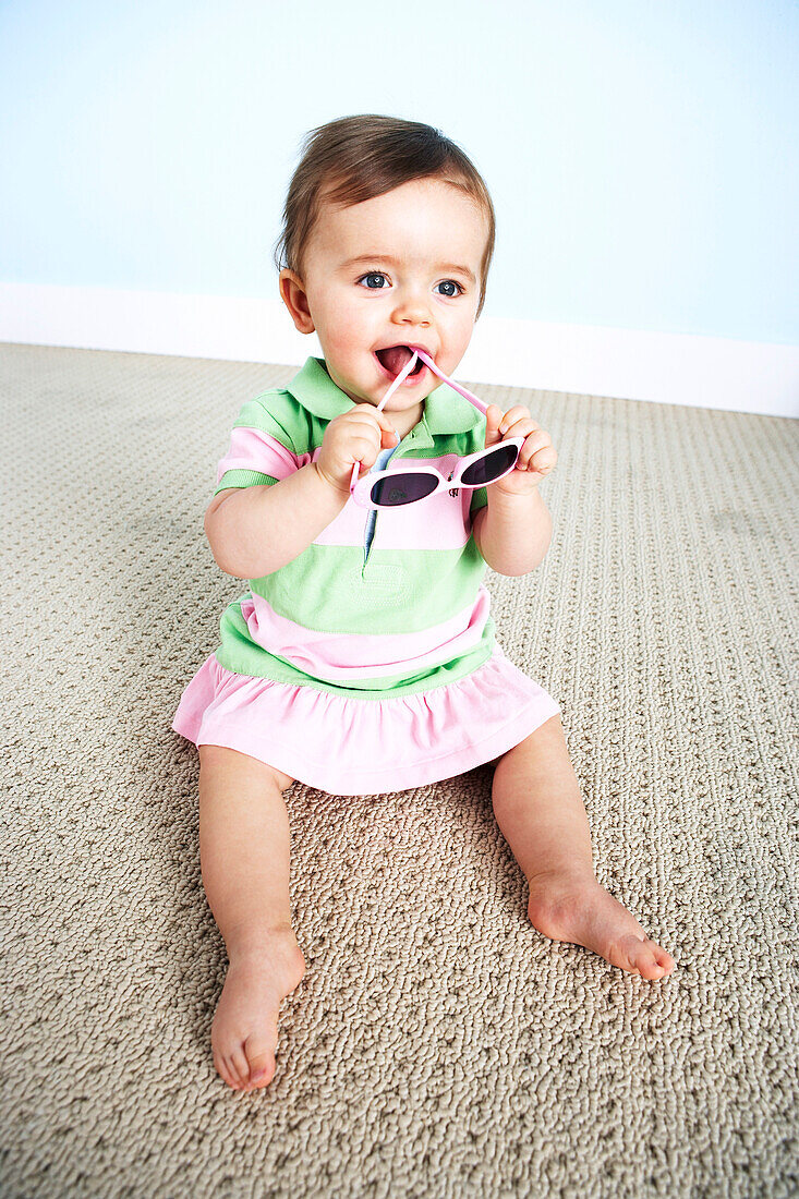 Baby Girl with Sunglasses