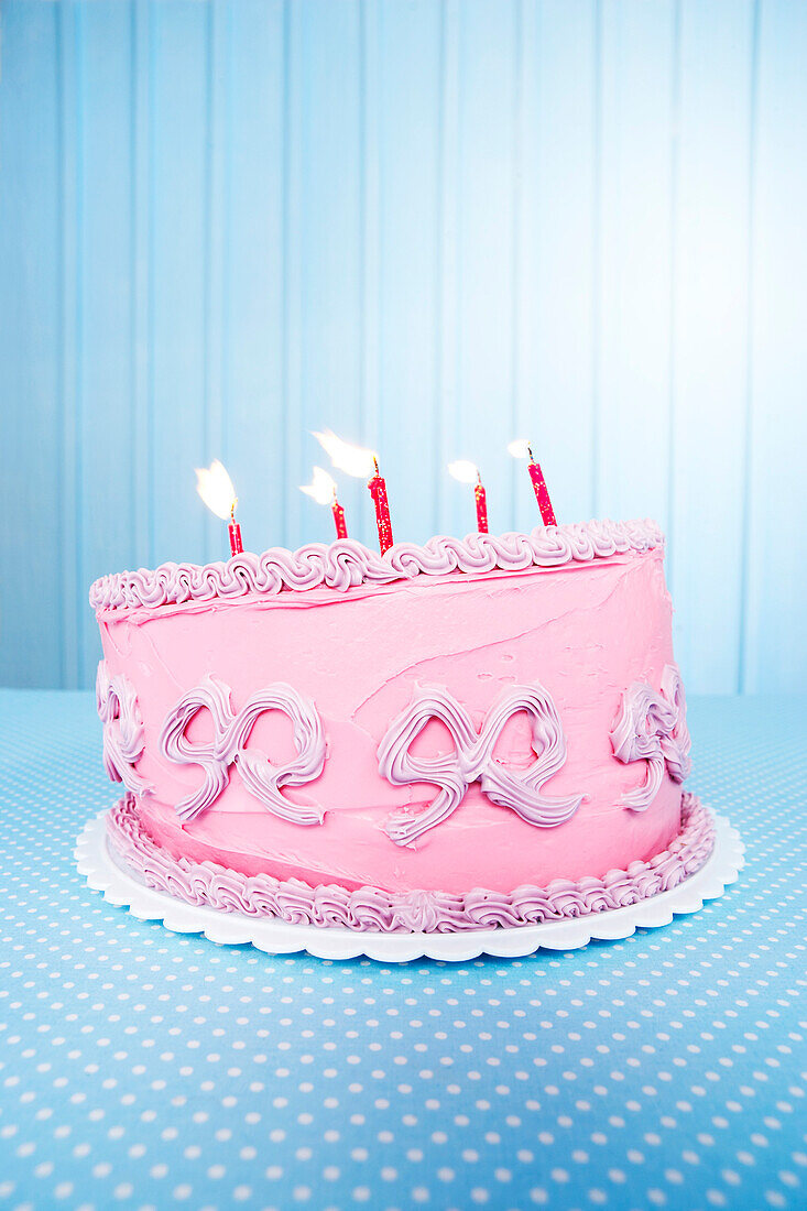 Lopsided Birthday Cake with Candles