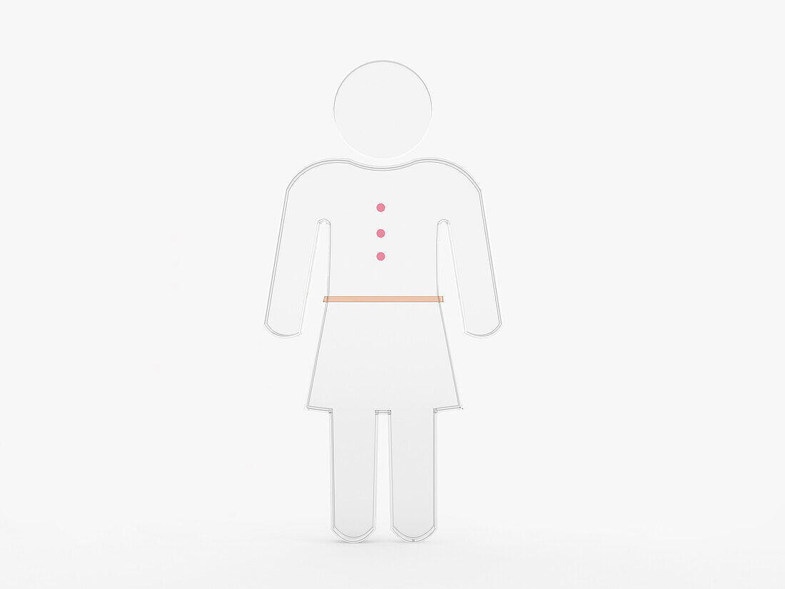 3D-Illustration von Glas Geschäftsfrau Symbol auf weißem Hintergrund
