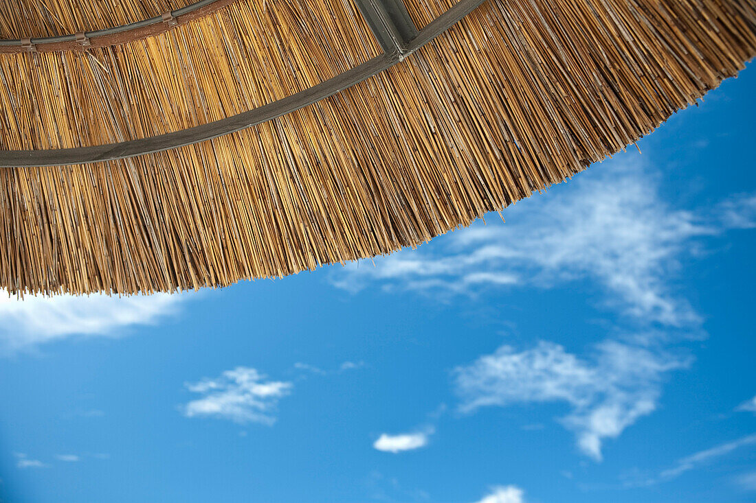 Looking Up at Beach Umbrella, Turks and Caicos