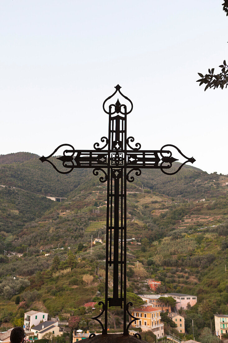 Eisernes Kreuz, Kapuzinerkloster, San Cristoforo Hügel, Monterosso al Mare, Cinque Terre, Ligurische Küste, Italien