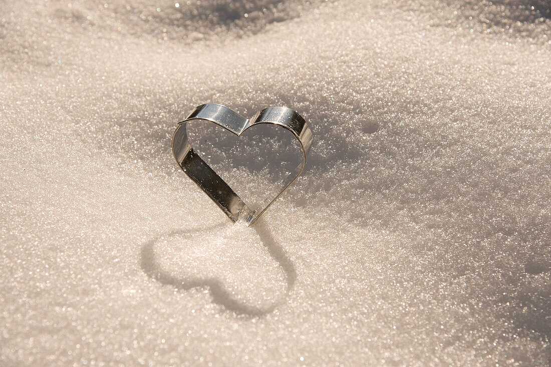 Heart-Shaped Cookie Cutter in Snow