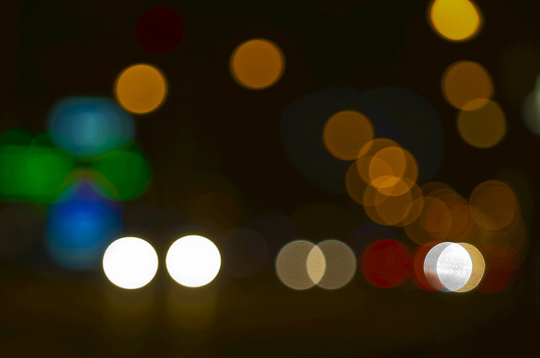 Blurred City Lights at Night