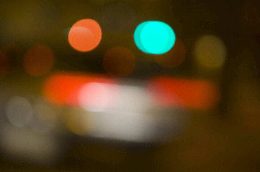 Blurred City Lights at Night