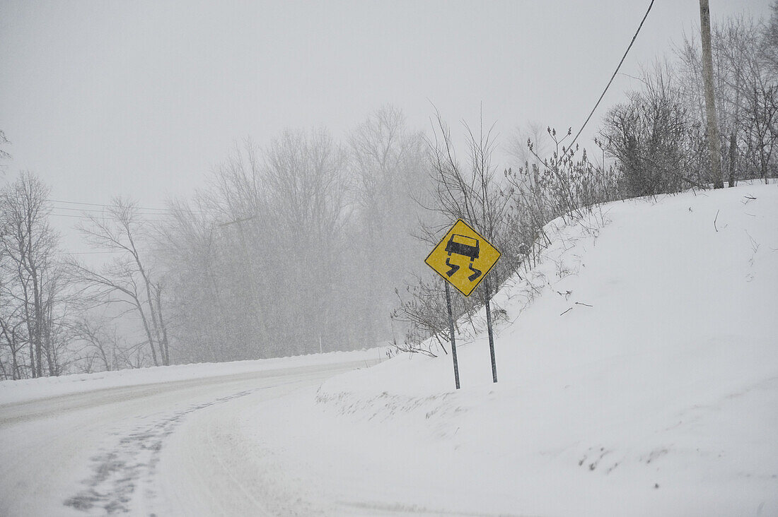 Highway in Winter, Ontario, Canada