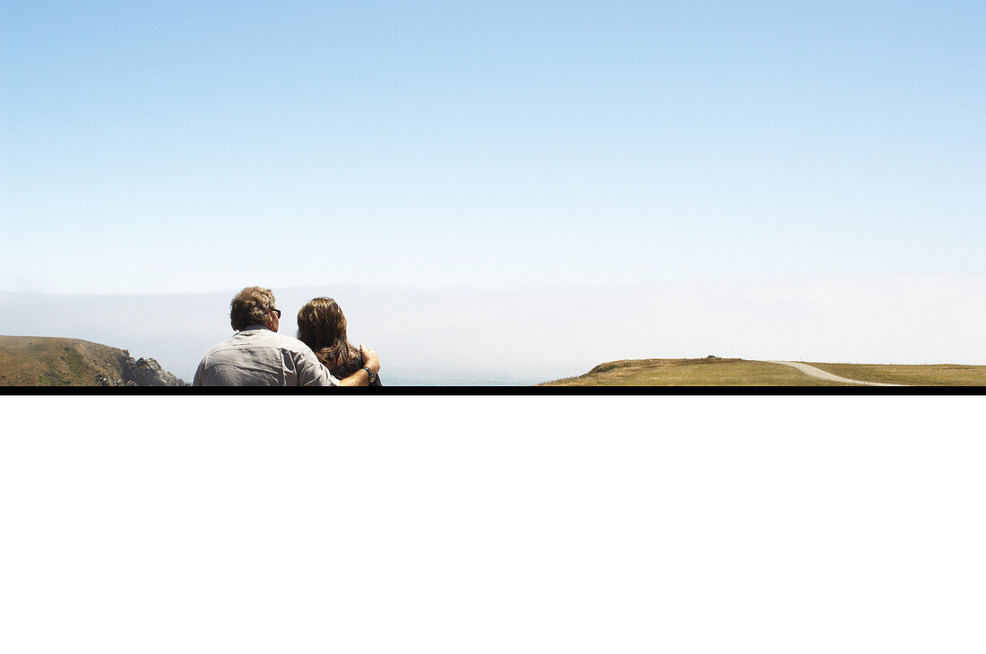 Couple on Bench, Mendocino, California, USA