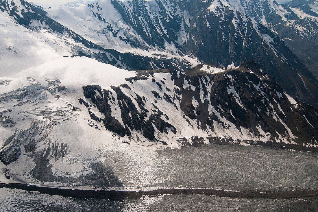 Gletscher, Alaska Range Mountains, Alaska, USA