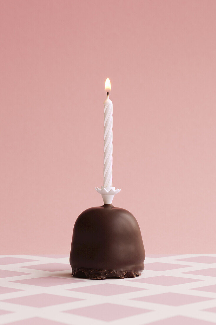 Birthday Candle in Chocolate Marshmallow Cookie