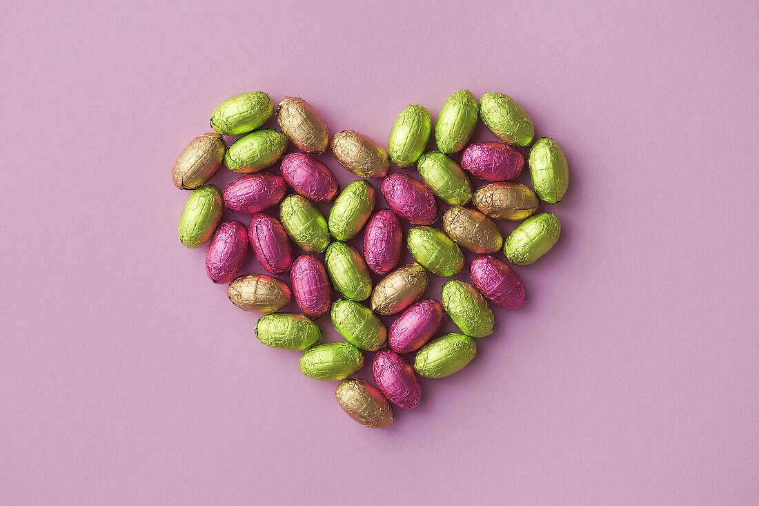 Easter Eggs in Heart Shape