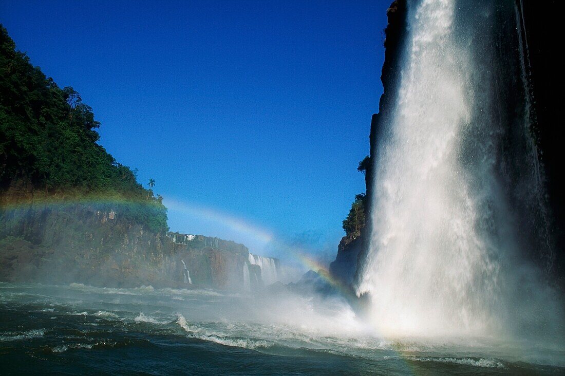Iguacu Falls, Iguazu River, Brazil; Waterfalls That Border Brazil And Argentina