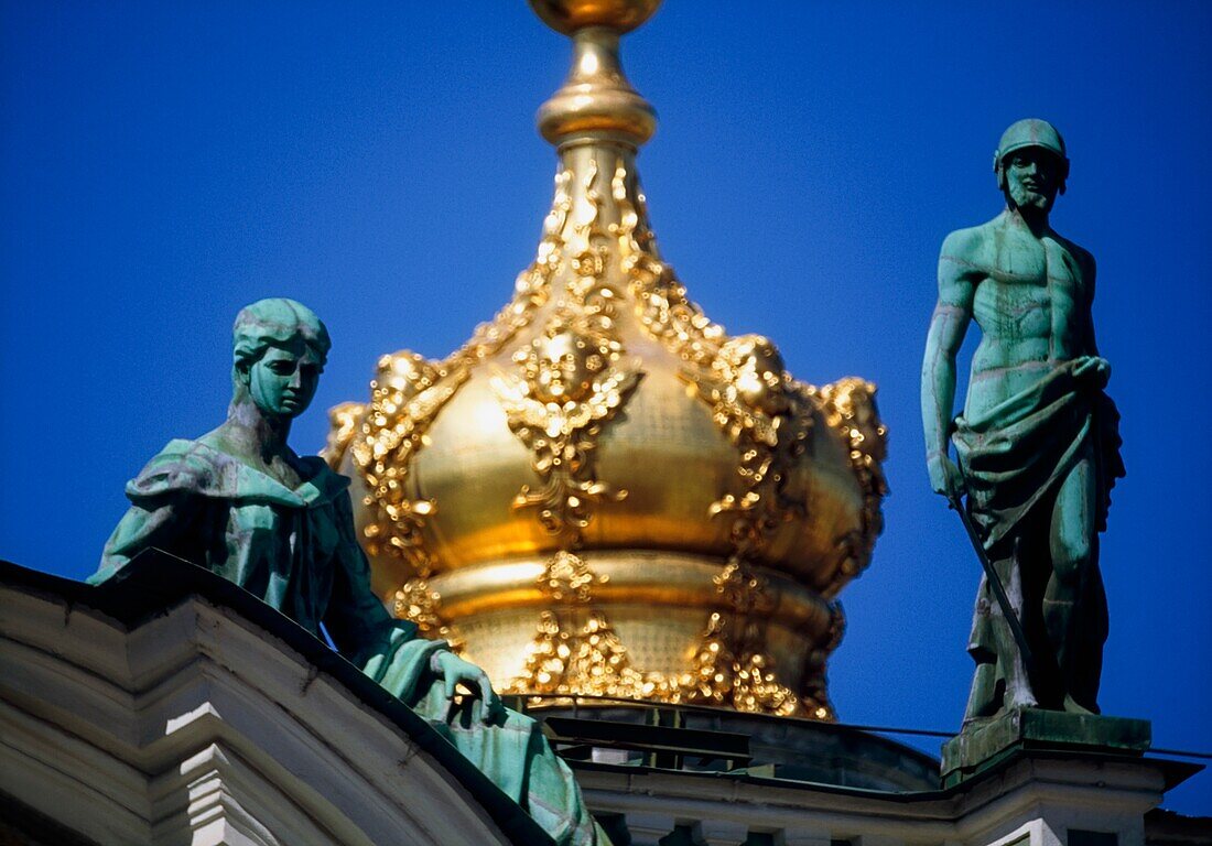 Winterpalast, St. Petersburg, Russland; Detail eines Palastes aus dem kaiserlichen Russland