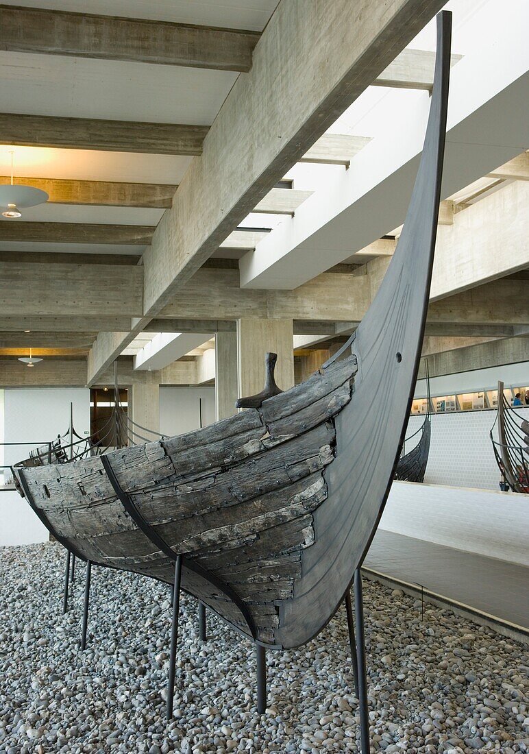 Roskilde, Denmark; Reconstructed Viking Ship In Museum