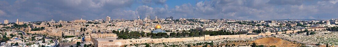 Panoramablick auf die Stadt Jerusalem; Jerusalem, Israel