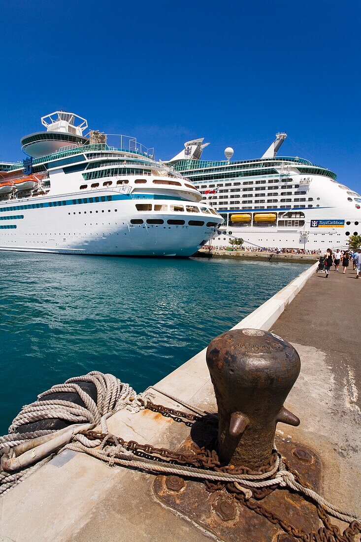 Cruise Ships At Prince George Wharf; Nassau, New Providence Island, Bahamas