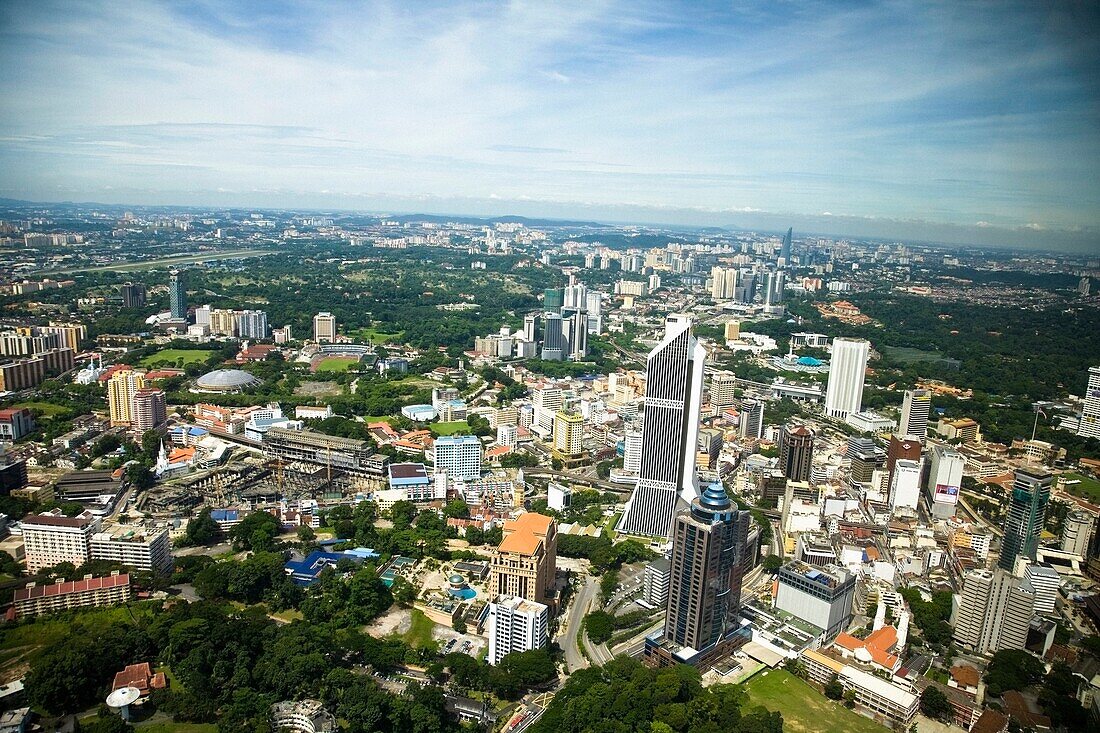 Aerial View Of Kuala Lumpur; Sabah, Malaysian Borneo, Malaysia