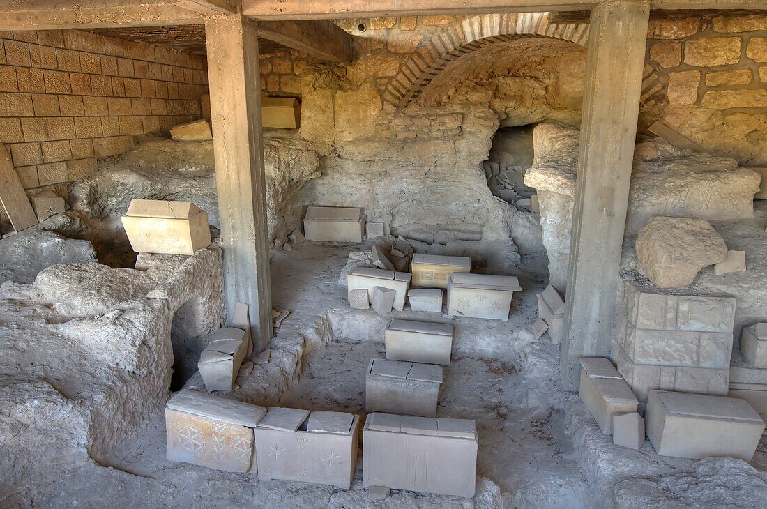 Bone Boxes In Dominus Flevit Israel; Jerusalem, Israel
