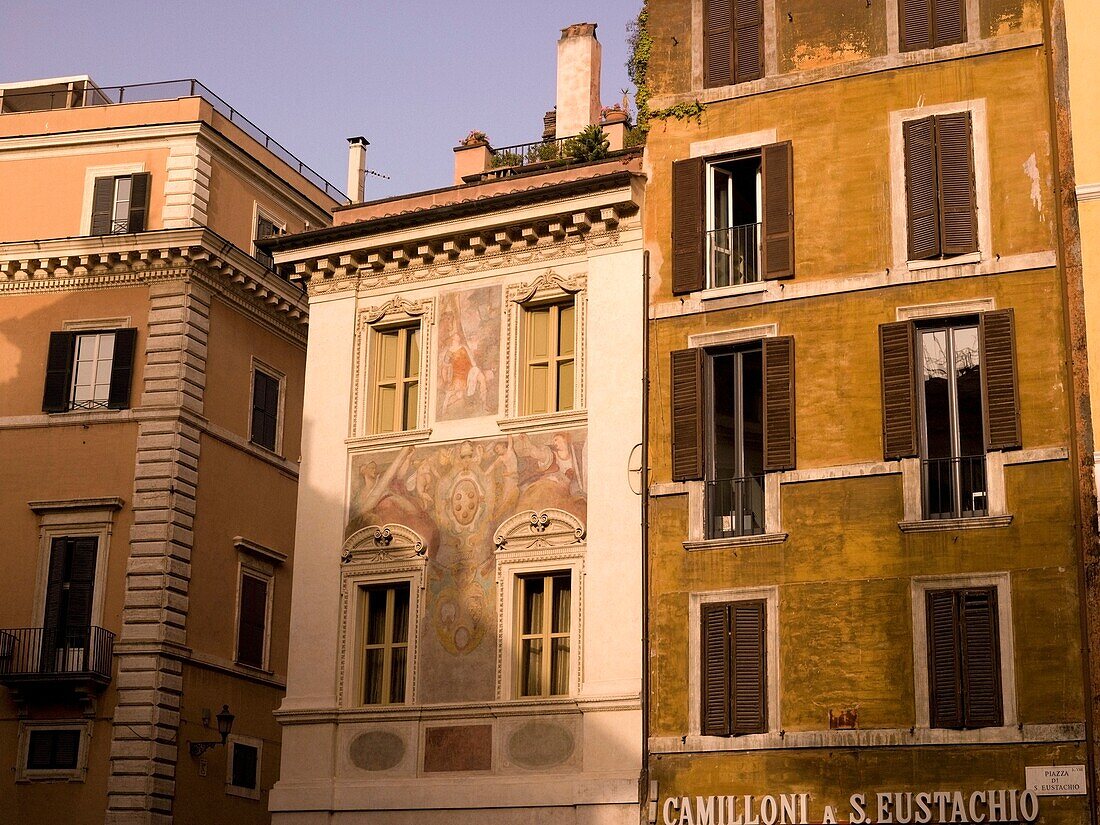 Apartment Houses On Old Town; Rome, Italy