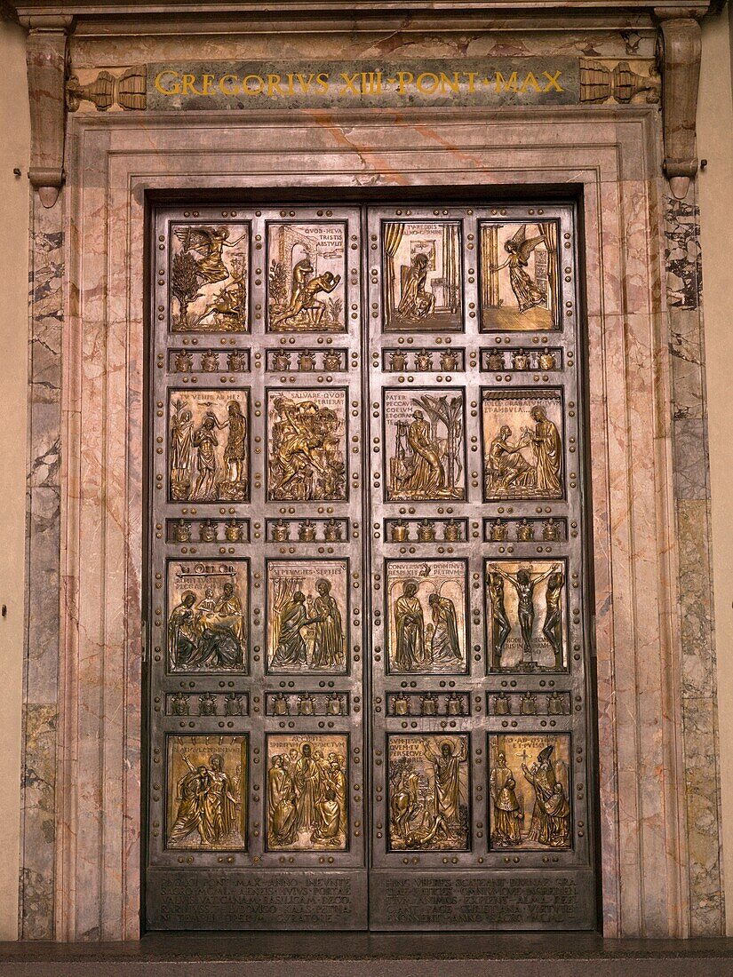 The Holy Door In Saint Peter's Basillica; Vatican, Rome, Italy