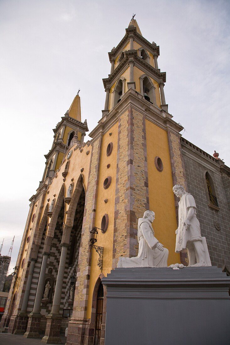 Statue Outside Of Cathedral Of Immaculate Conception Built In 1846; Mazatlan, Sinaloa, Mexico