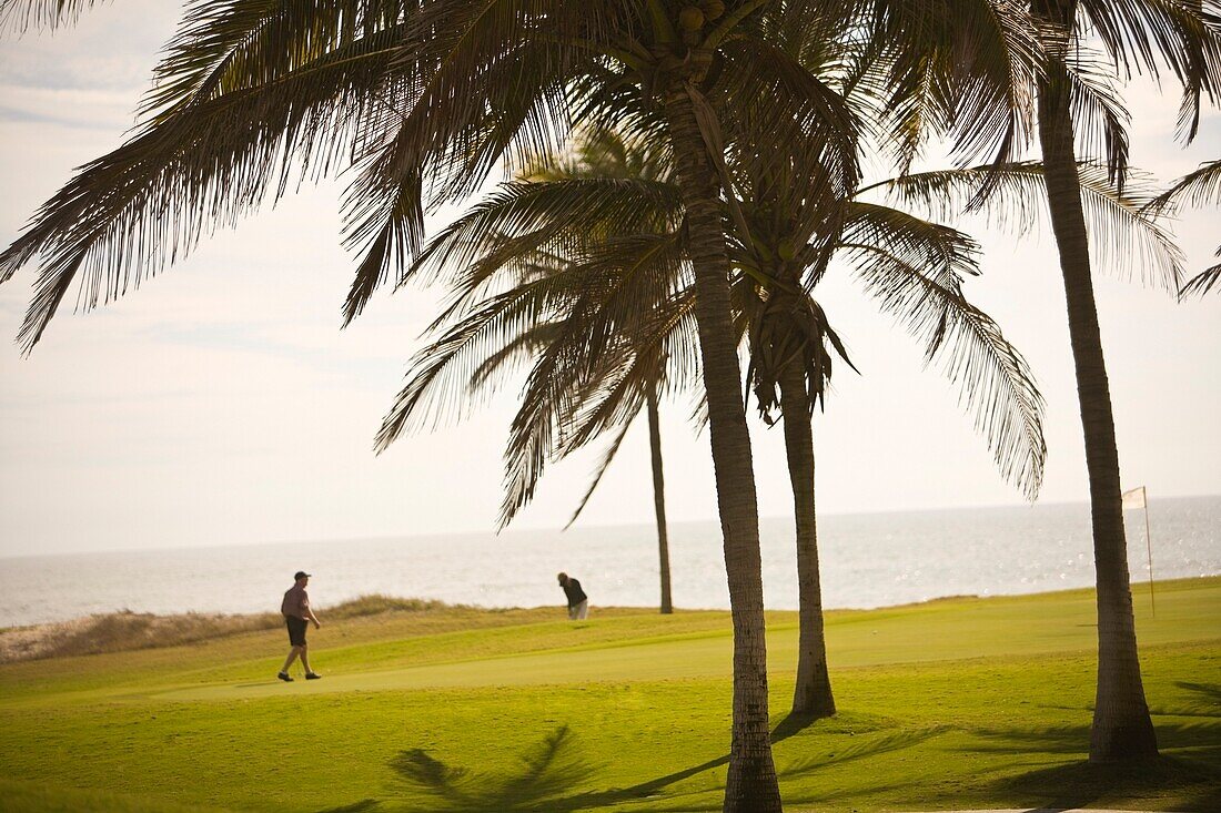 Golfers Playing In Estella Del Mar Golf Country Club, Robert Trent Jone Jr. Championship Course Design; Mazatlan, Sinaloa, Mexico