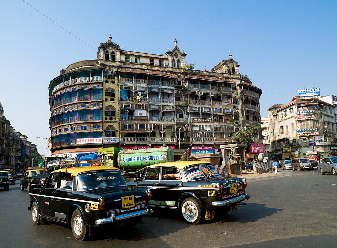 Taxis Driving On Street; Mumbai, India