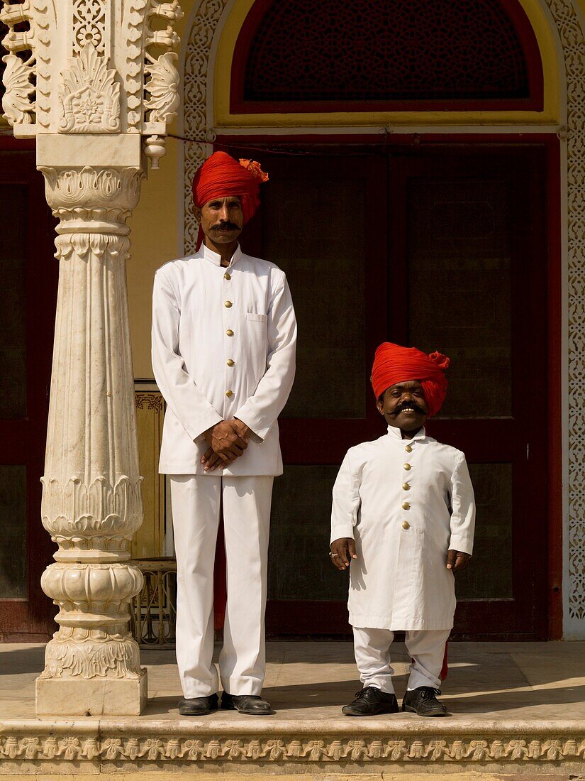 Two Gurads Standing; Jaipur, Rajasthan, India
