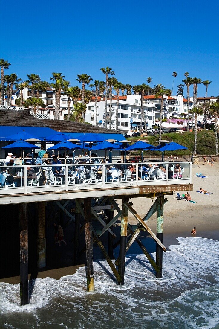 Restaurant am städtischen Pier; San Clemente, Orange County, Kalifornien, USA