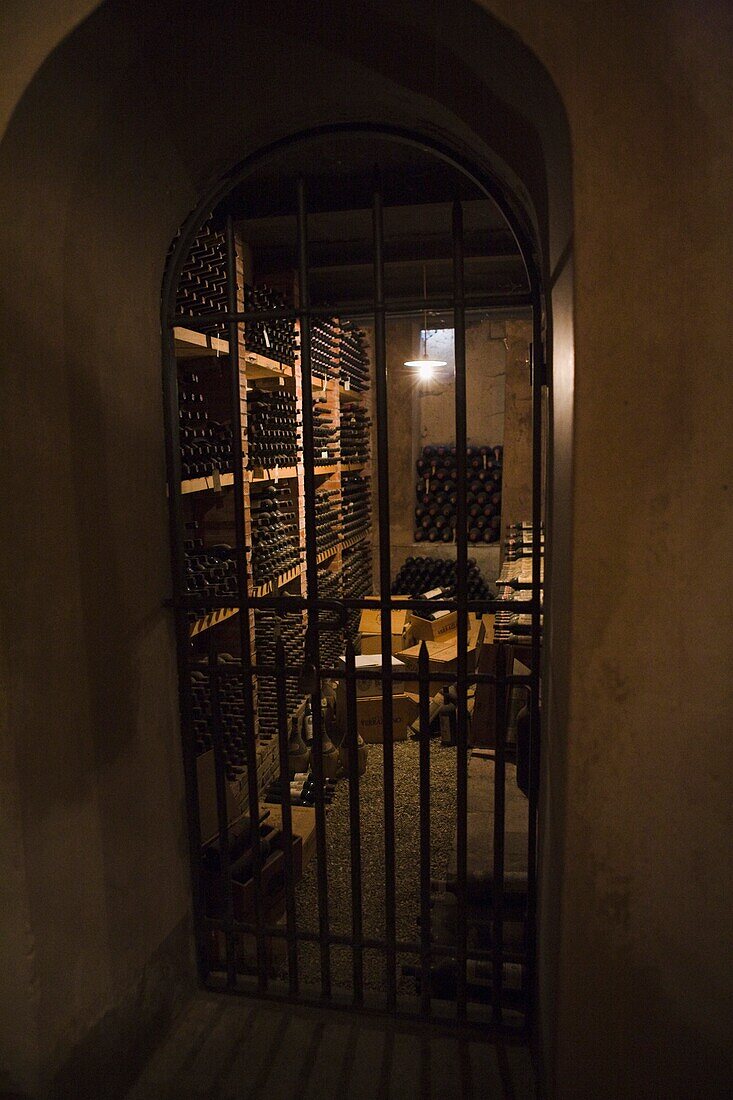Verschlossener Weinkeller; Castello Di Verrazzano, Greti, Italien