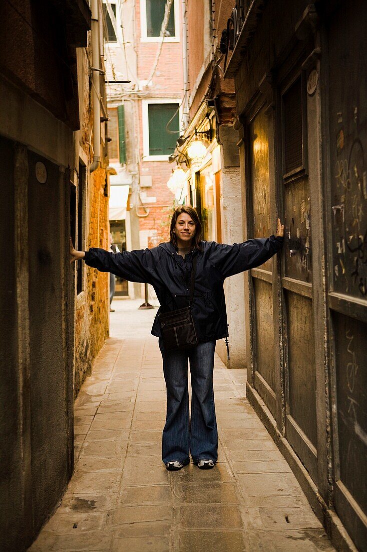 Portrait Of Woman In Alley; Venice, Italy